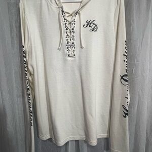 Like New!! Harley-Davidson Cream Hoodie with Black Label